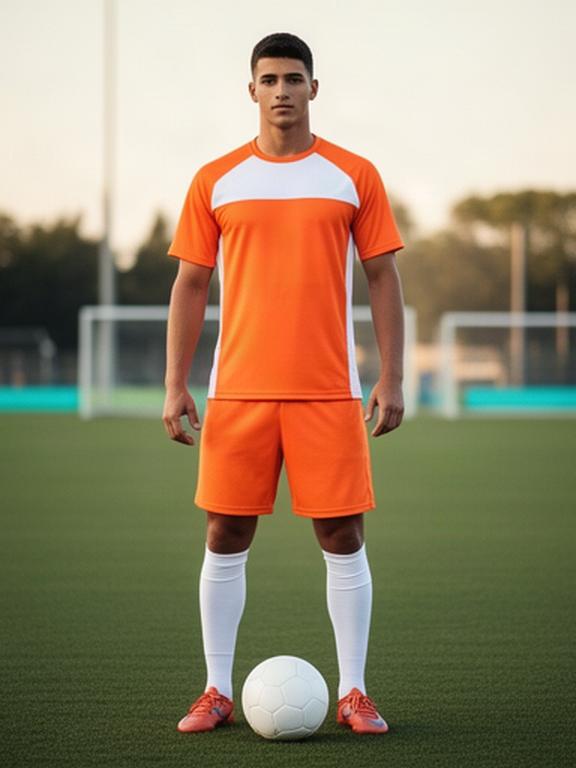 Javier Morales con el uniforme del Valencia CF Mestalla posando con un balón en el campo de entrenamiento